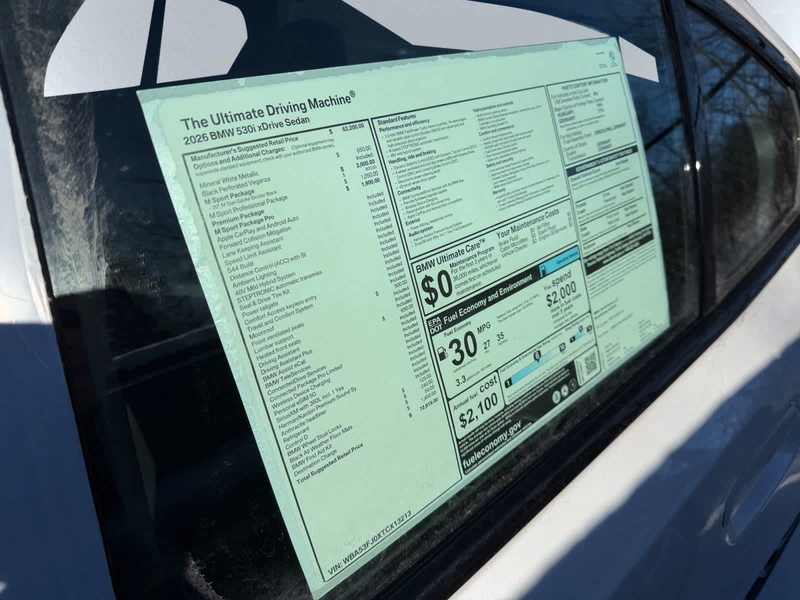 new 2026 BMW 530i car, priced at $72,615