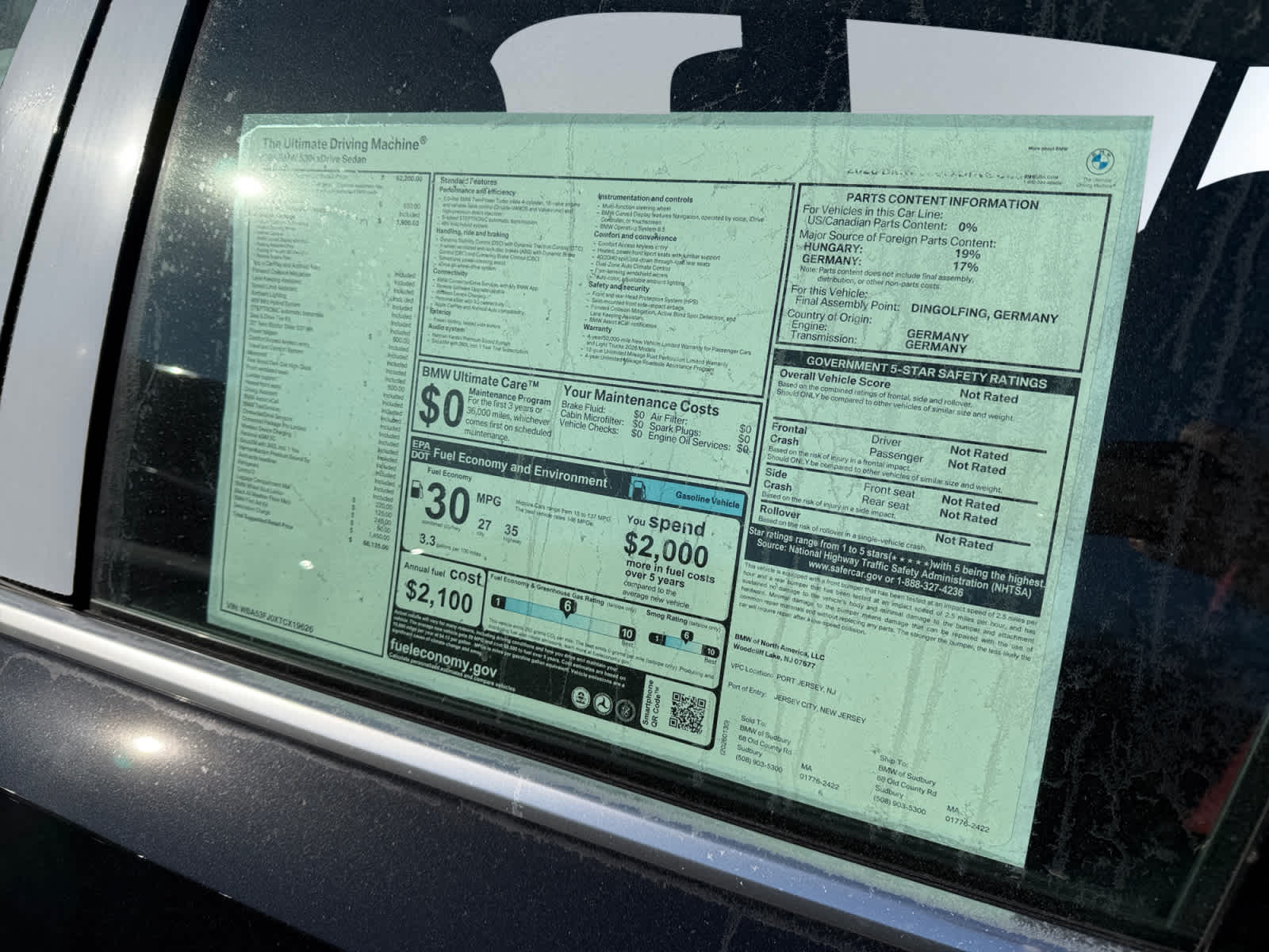 new 2026 BMW 530i car, priced at $68,135