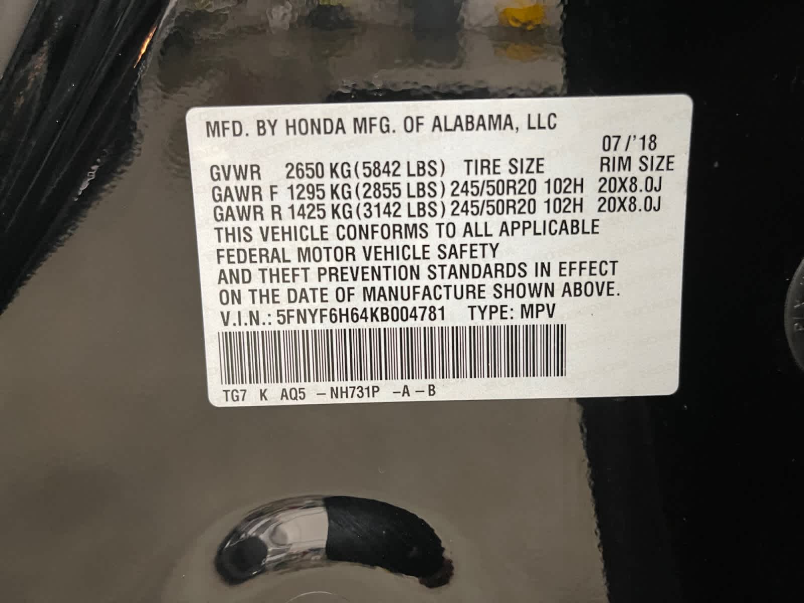 used 2019 Honda Pilot car, priced at $26,097