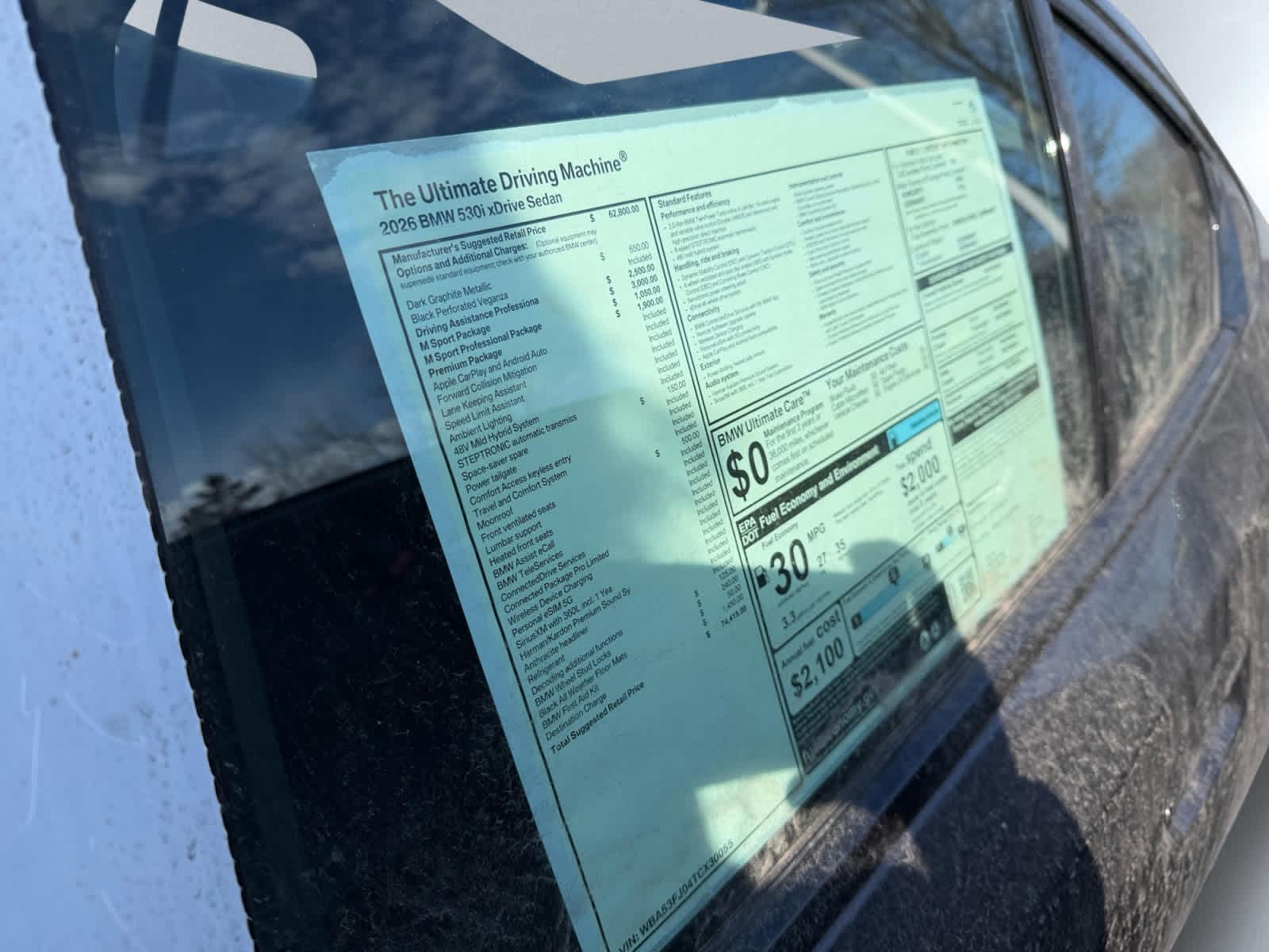 new 2026 BMW 530i car, priced at $74,415