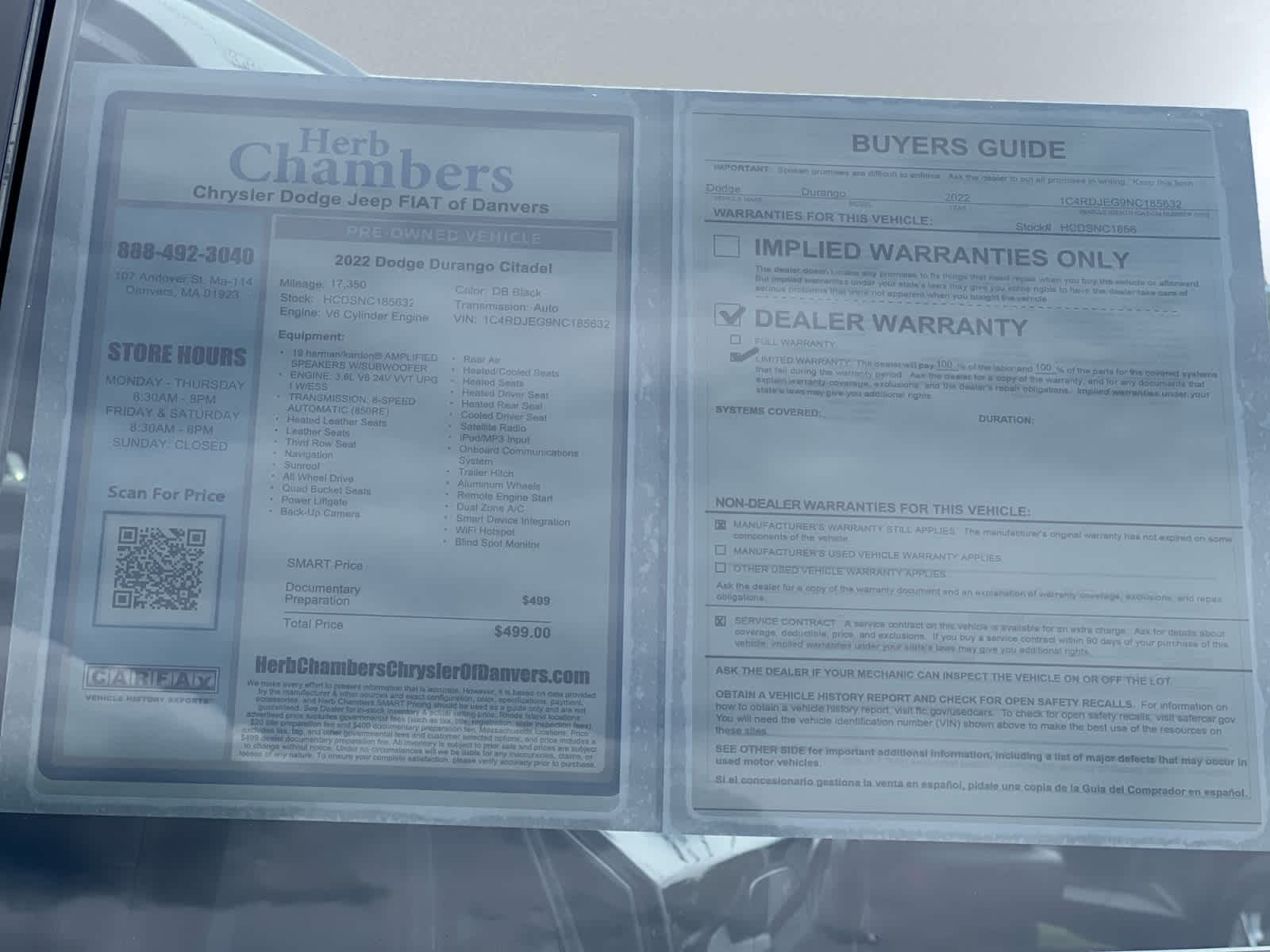 used 2022 Dodge Durango car, priced at $37,297