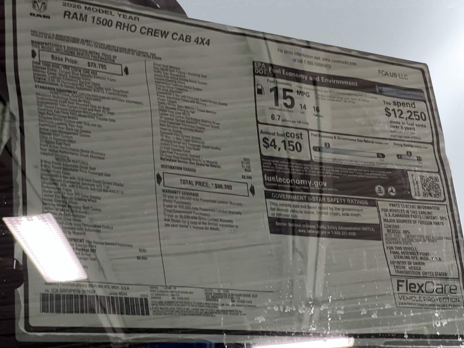 new 2026 Ram 1500 car, priced at $87,390