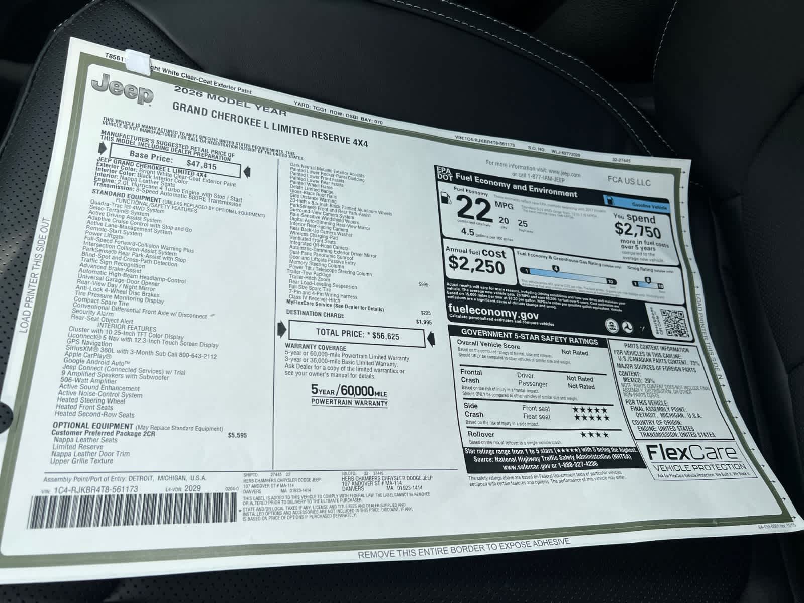 new 2026 Jeep Grand Cherokee car, priced at $55,625