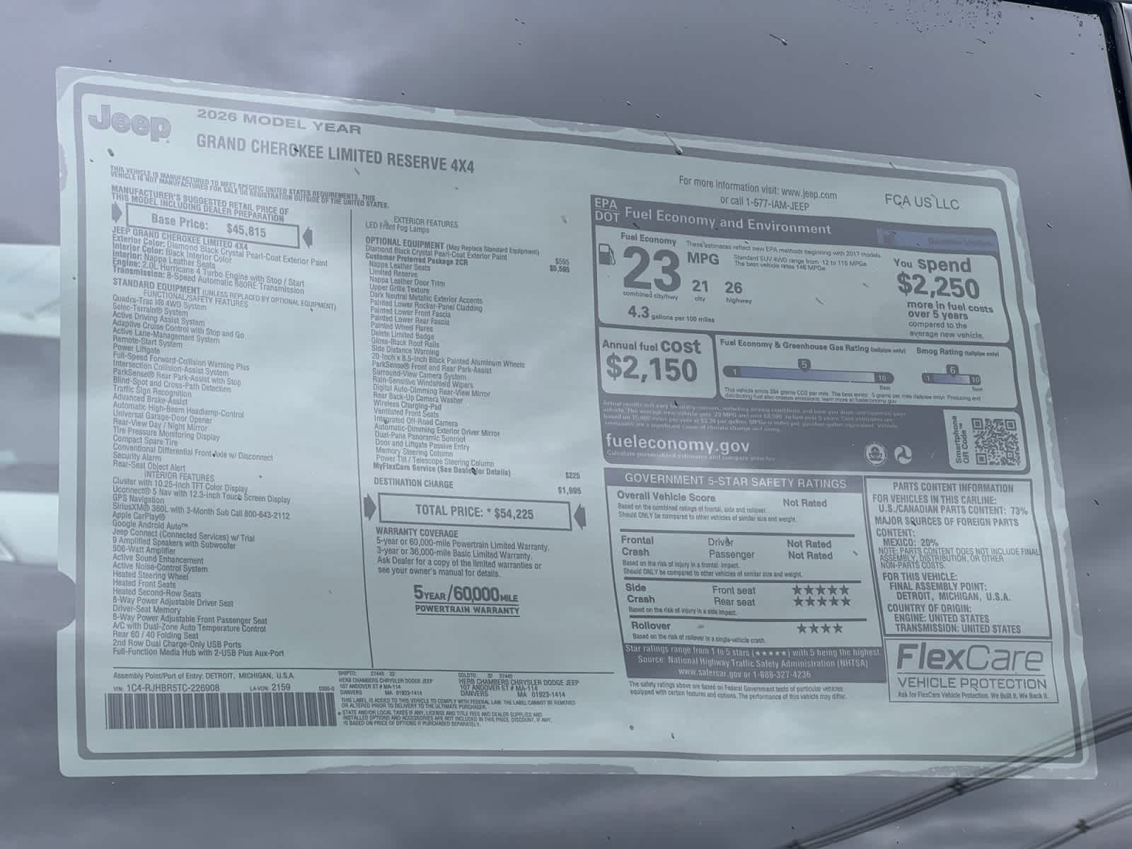 new 2026 Jeep Grand Cherokee car, priced at $53,225