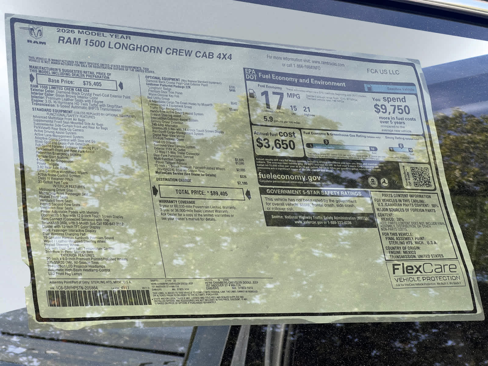 new 2026 Ram 1500 car, priced at $89,405