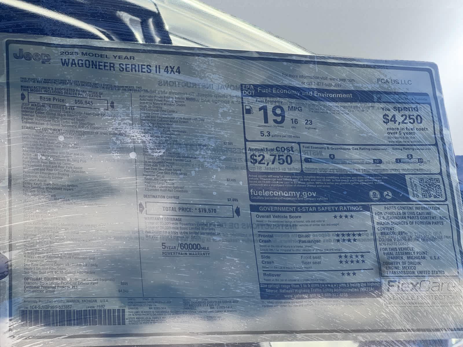 new 2025 Jeep Wagoneer car, priced at $77,570