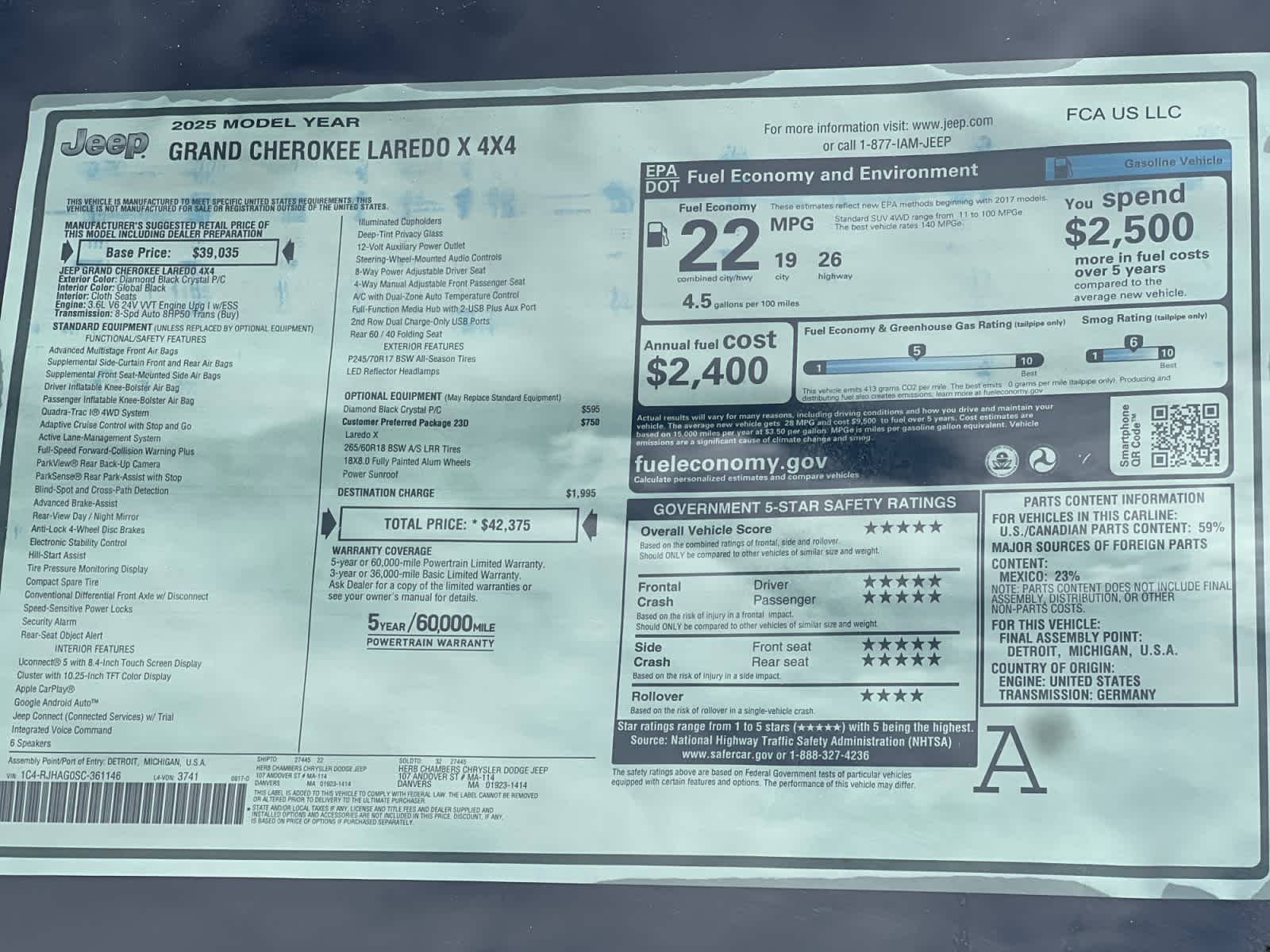 new 2025 Jeep Grand Cherokee car, priced at $38,775