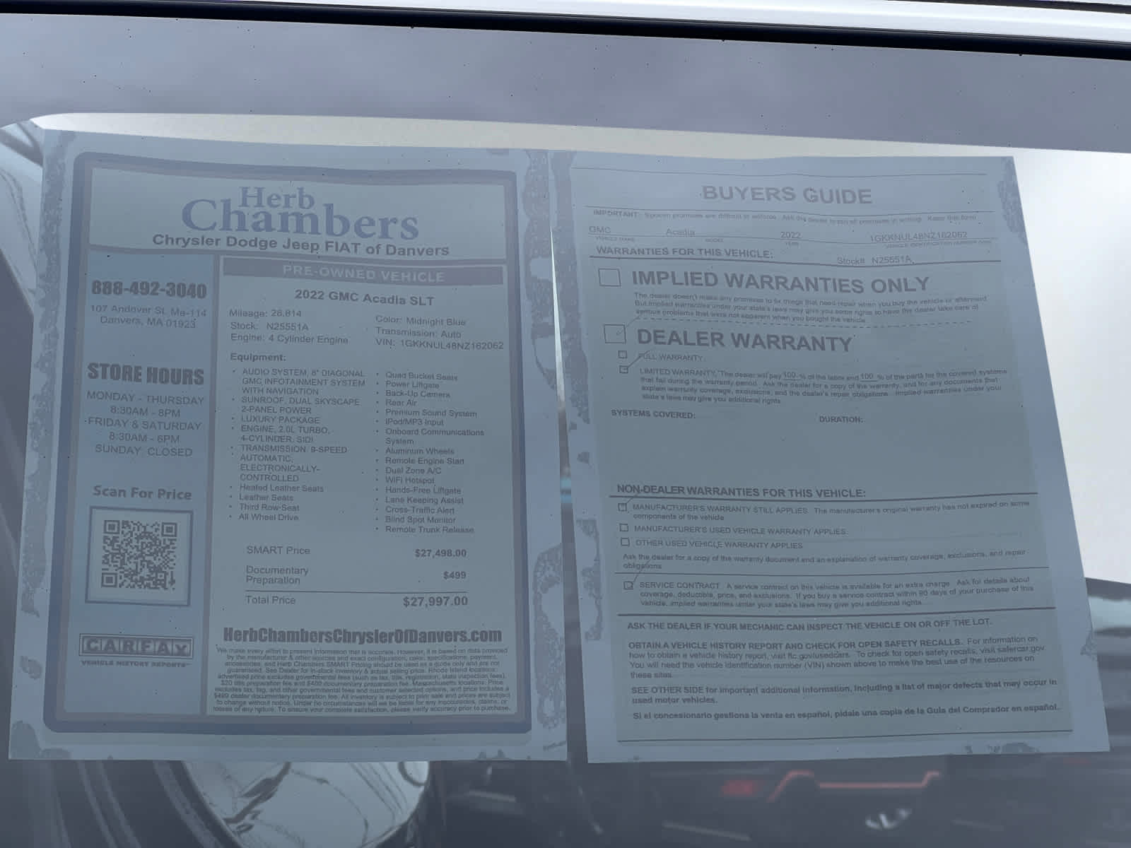 used 2022 GMC Acadia car, priced at $27,797