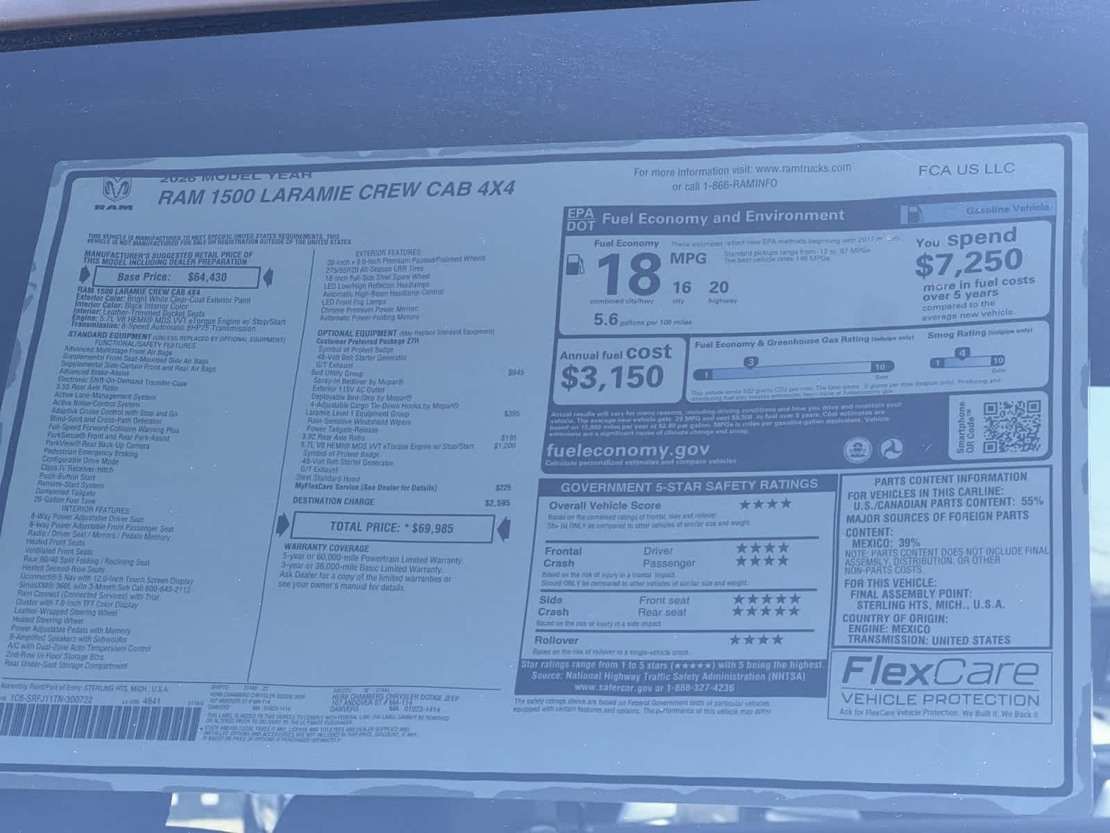 new 2026 Ram 1500 car, priced at $66,985