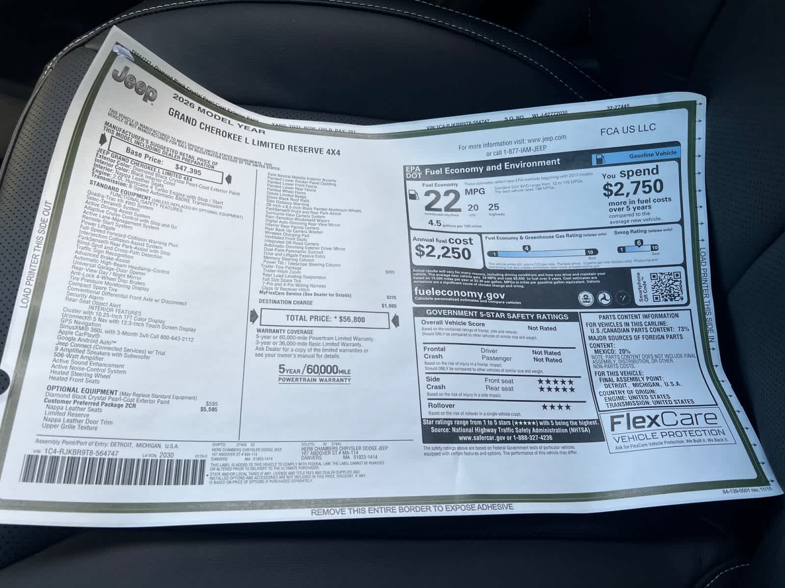 new 2026 Jeep Grand Cherokee car, priced at $56,800