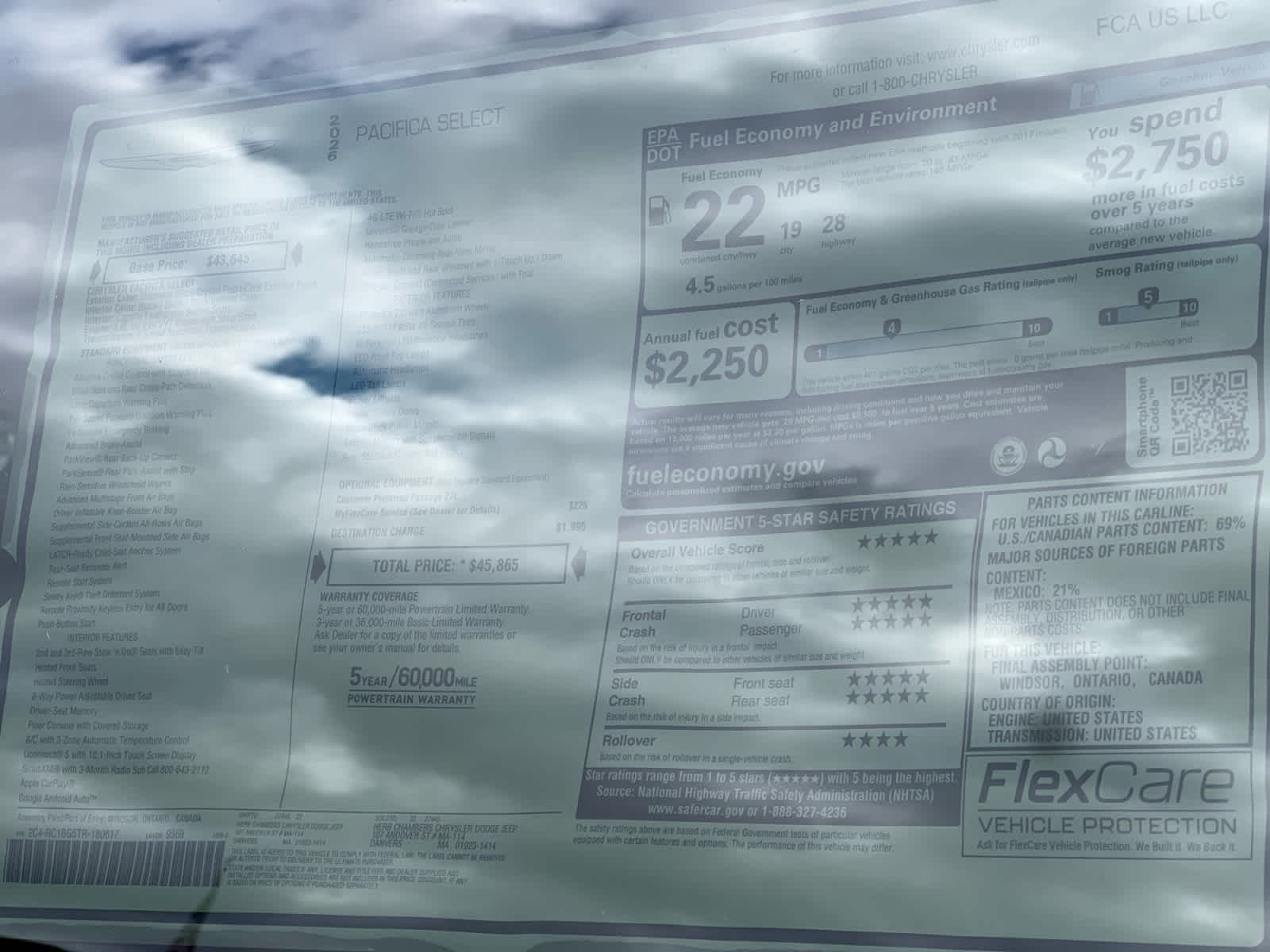 new 2026 Chrysler Pacifica car, priced at $45,865