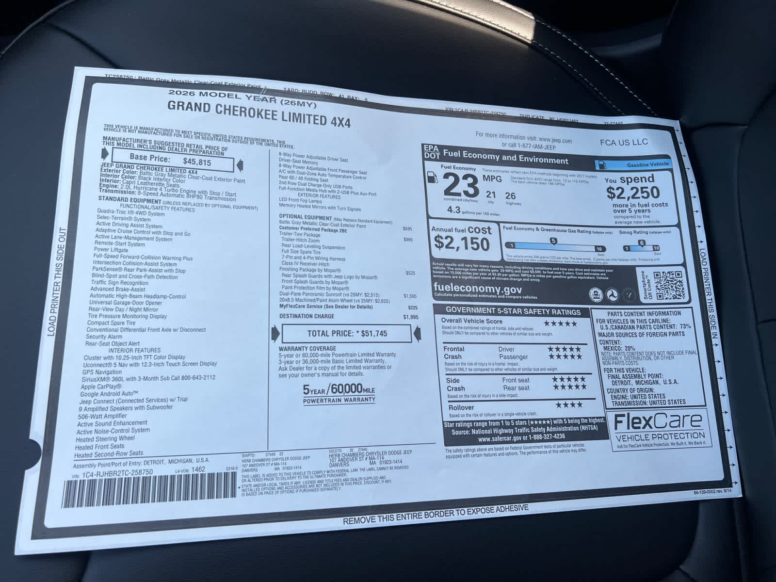 new 2026 Jeep Grand Cherokee car, priced at $51,745