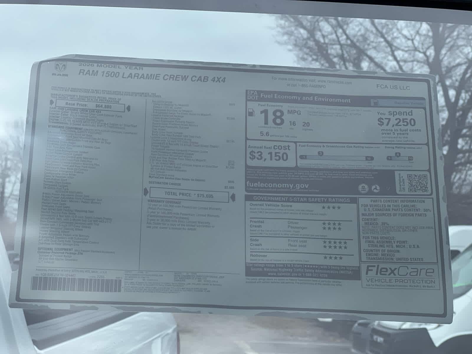 new 2026 Ram 1500 car, priced at $72,695