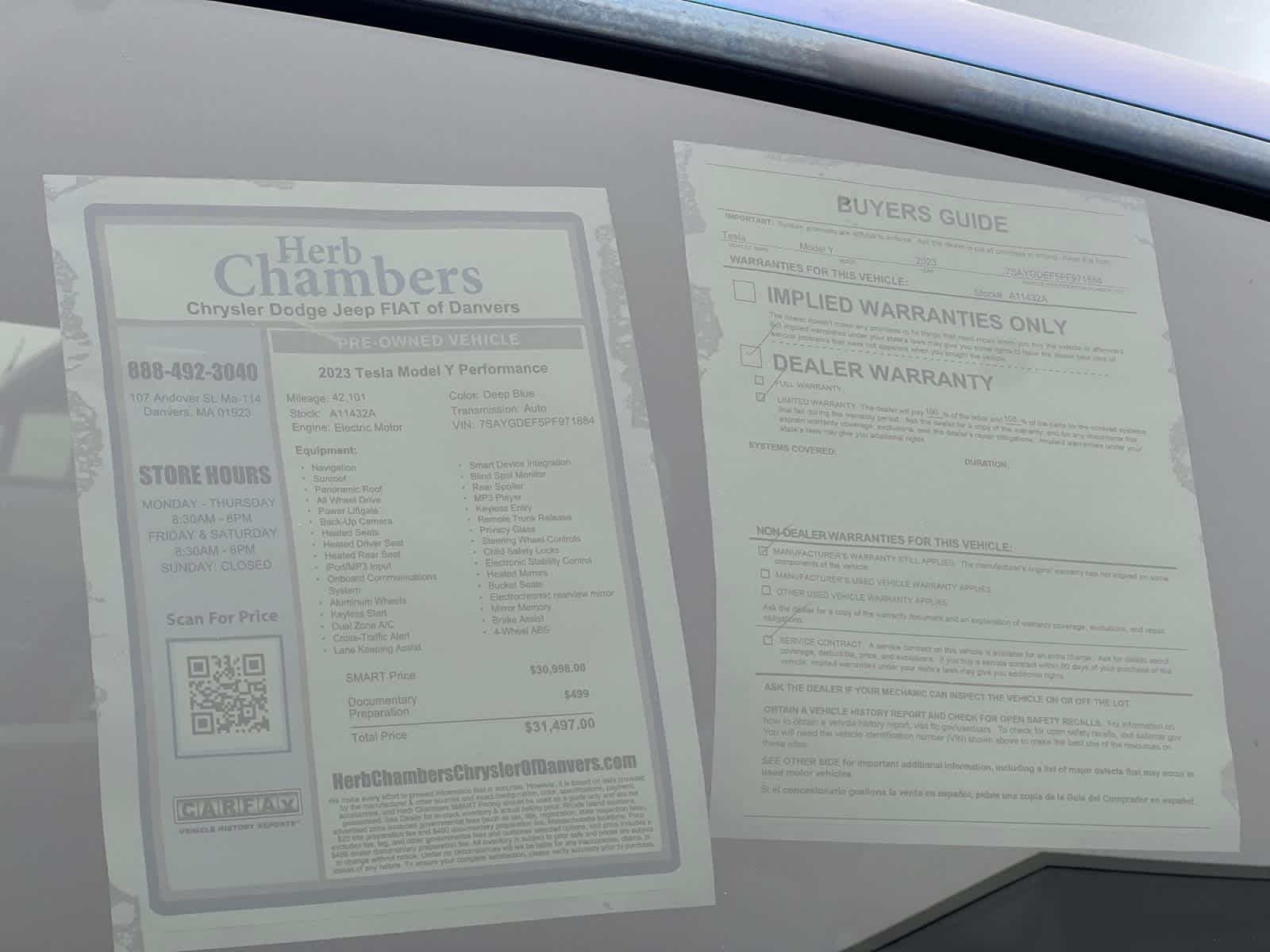 used 2023 Tesla Model Y car, priced at $31,497