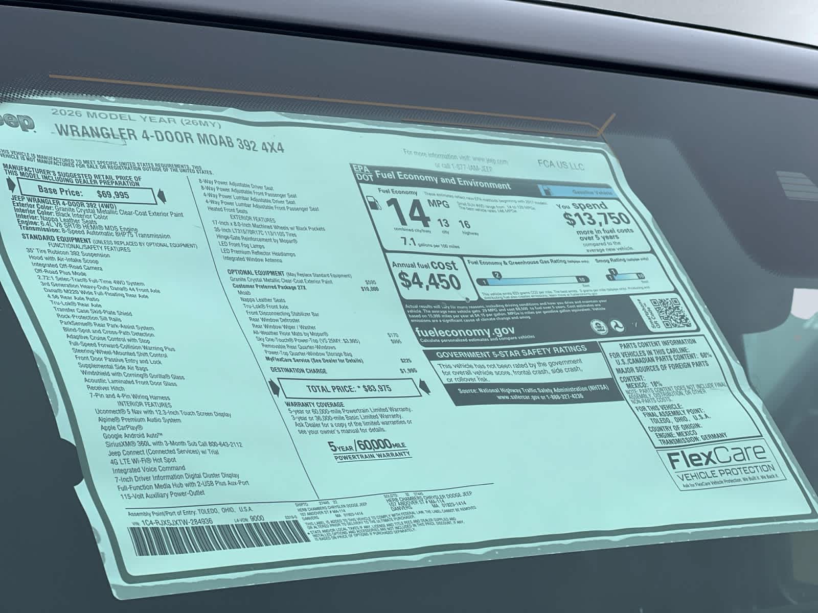 new 2026 Jeep Wrangler car, priced at $83,975