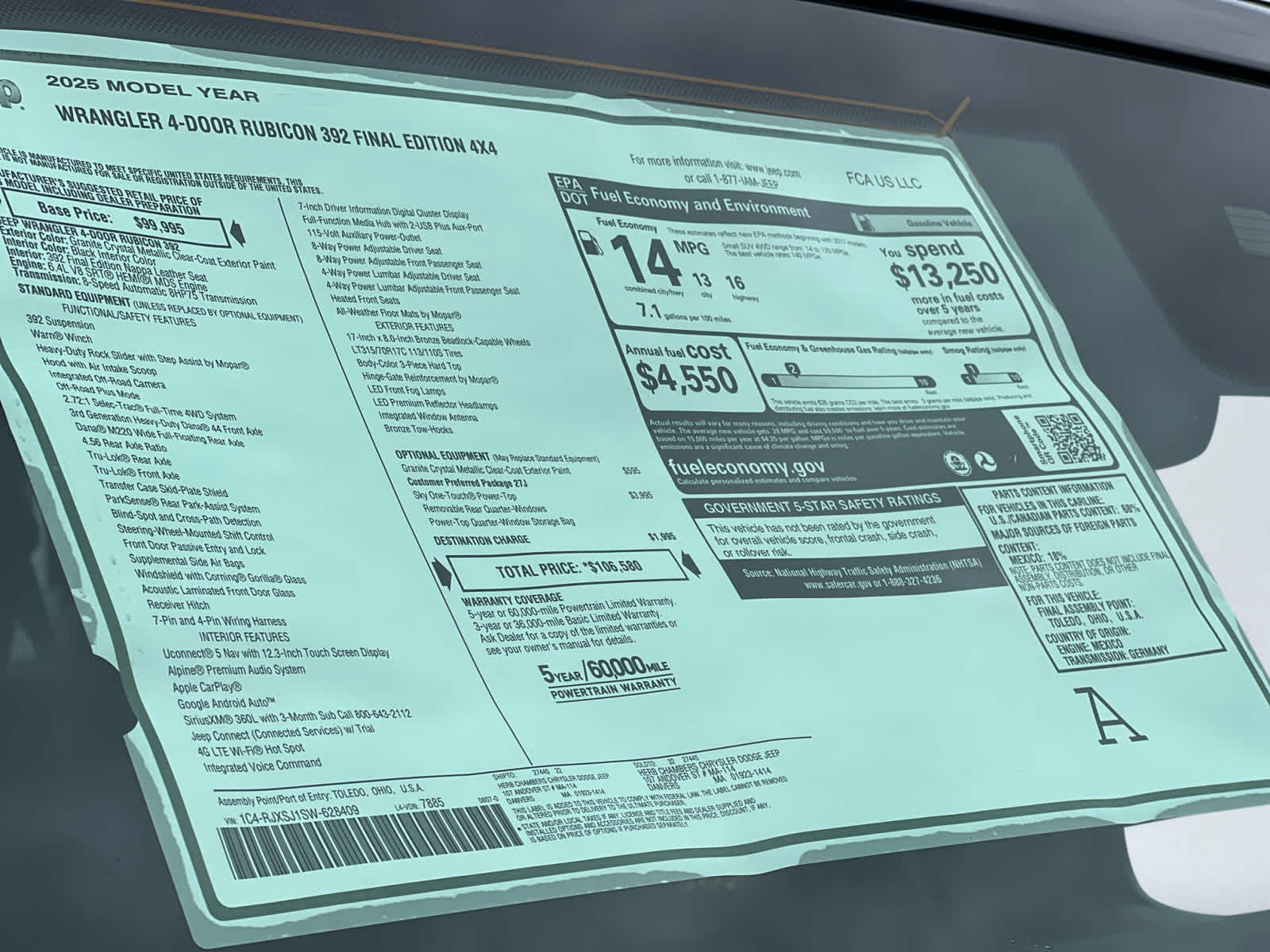 new 2025 Jeep Wrangler car, priced at $99,800