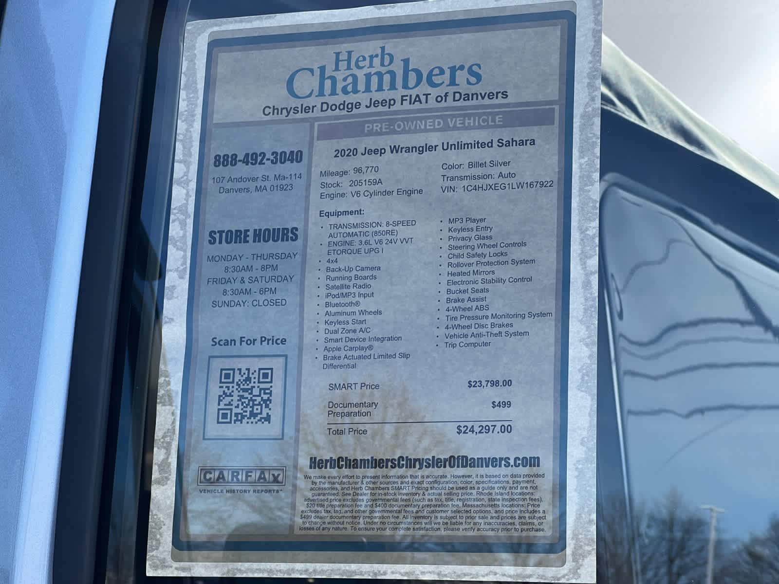 used 2020 Jeep Wrangler car, priced at $23,497