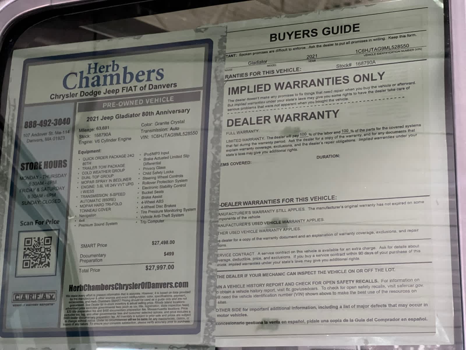 used 2021 Jeep Gladiator car, priced at $27,097