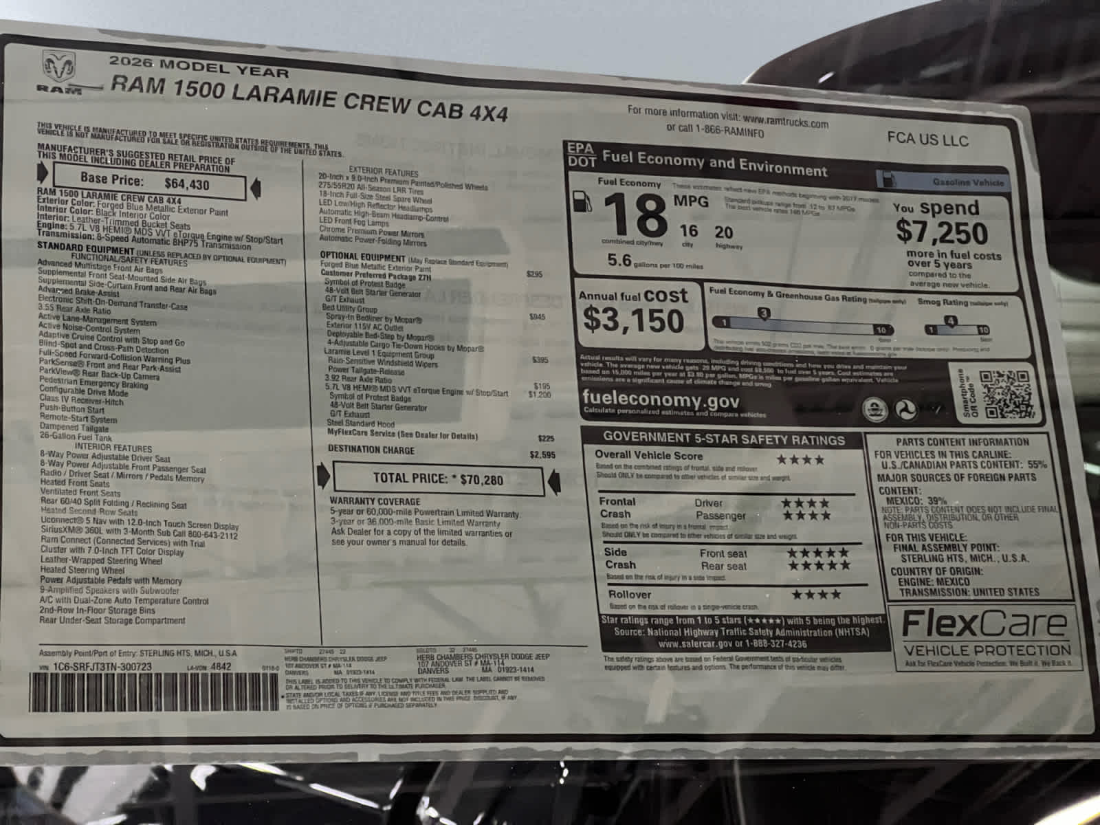 new 2026 Ram 1500 car, priced at $67,280