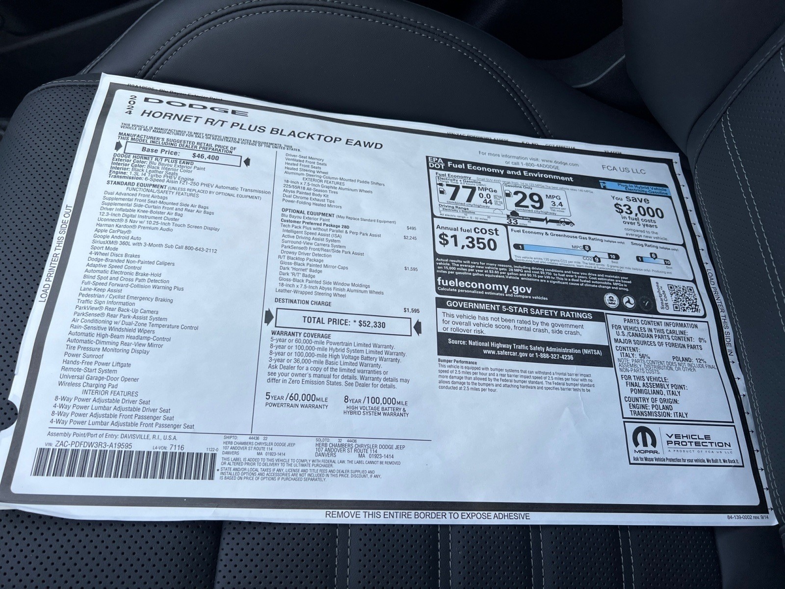 used 2024 Dodge Hornet car, priced at $31,330