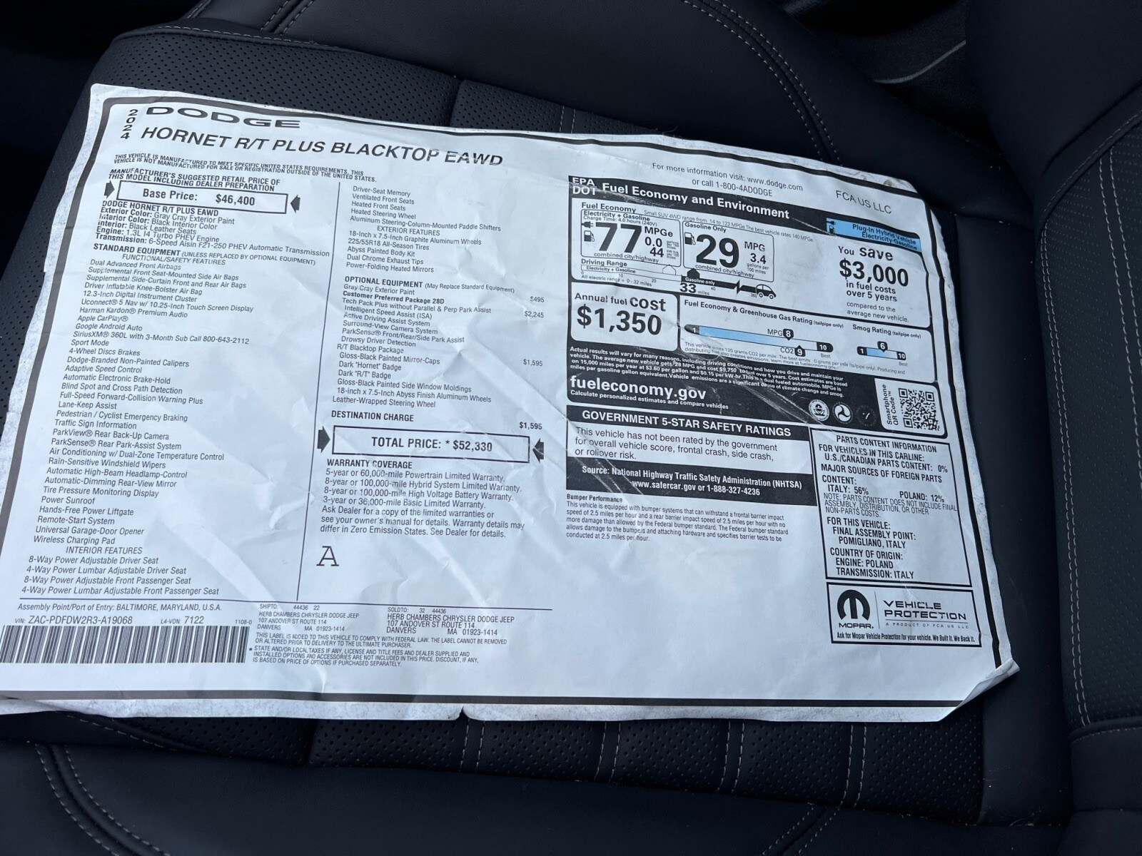 used 2024 Dodge Hornet car, priced at $36,580