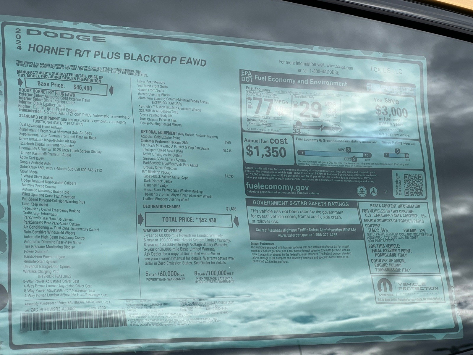 used 2024 Dodge Hornet car, priced at $38,680