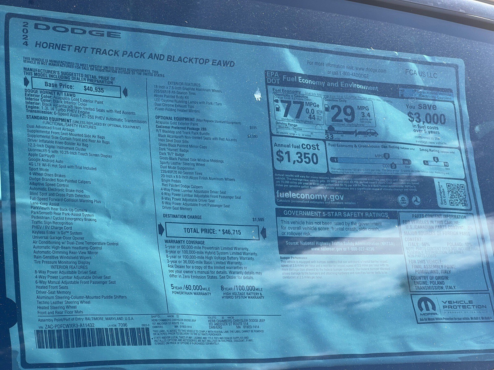 used 2024 Dodge Hornet car, priced at $30,965