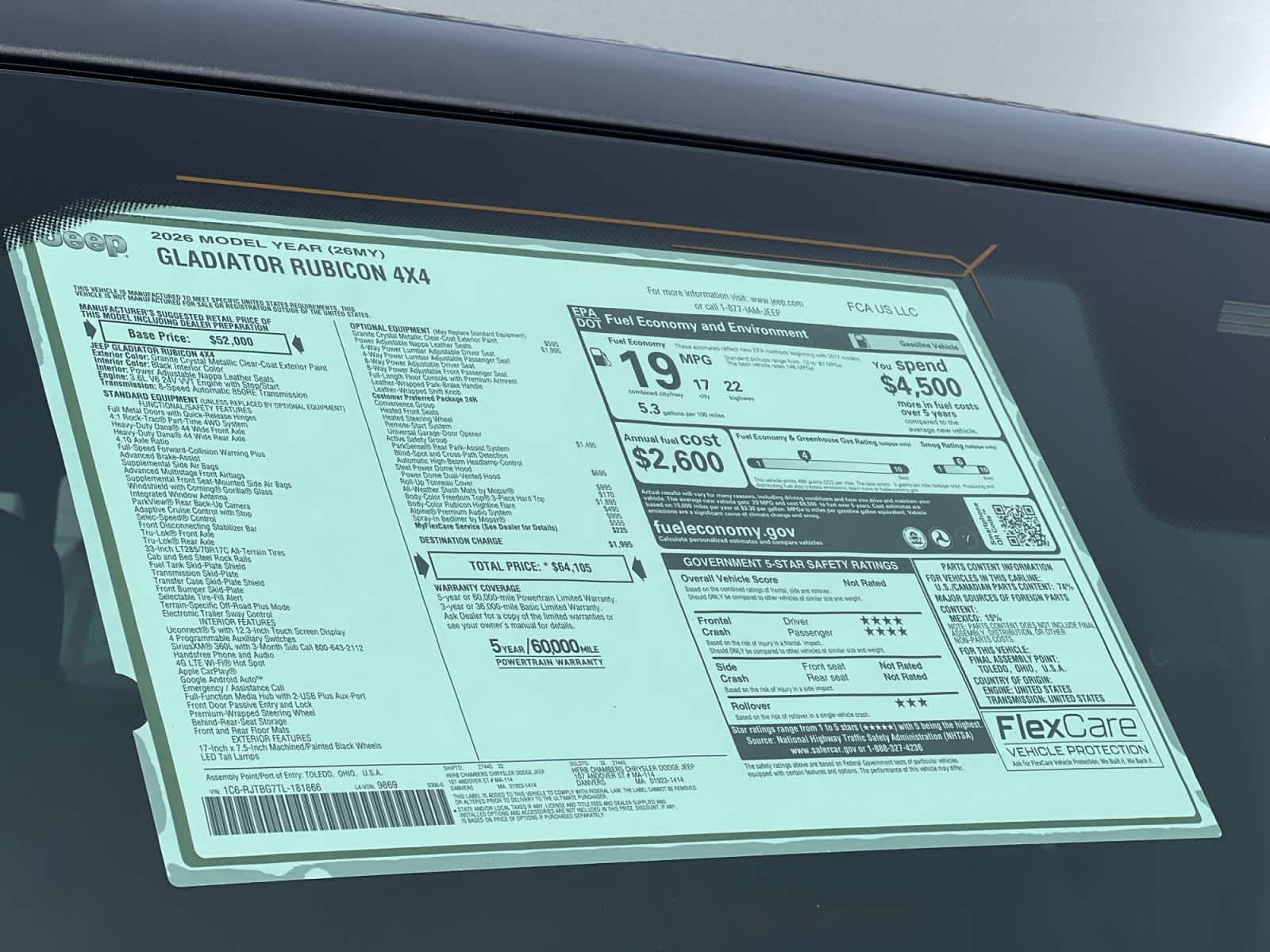 new 2026 Jeep Gladiator car, priced at $64,105