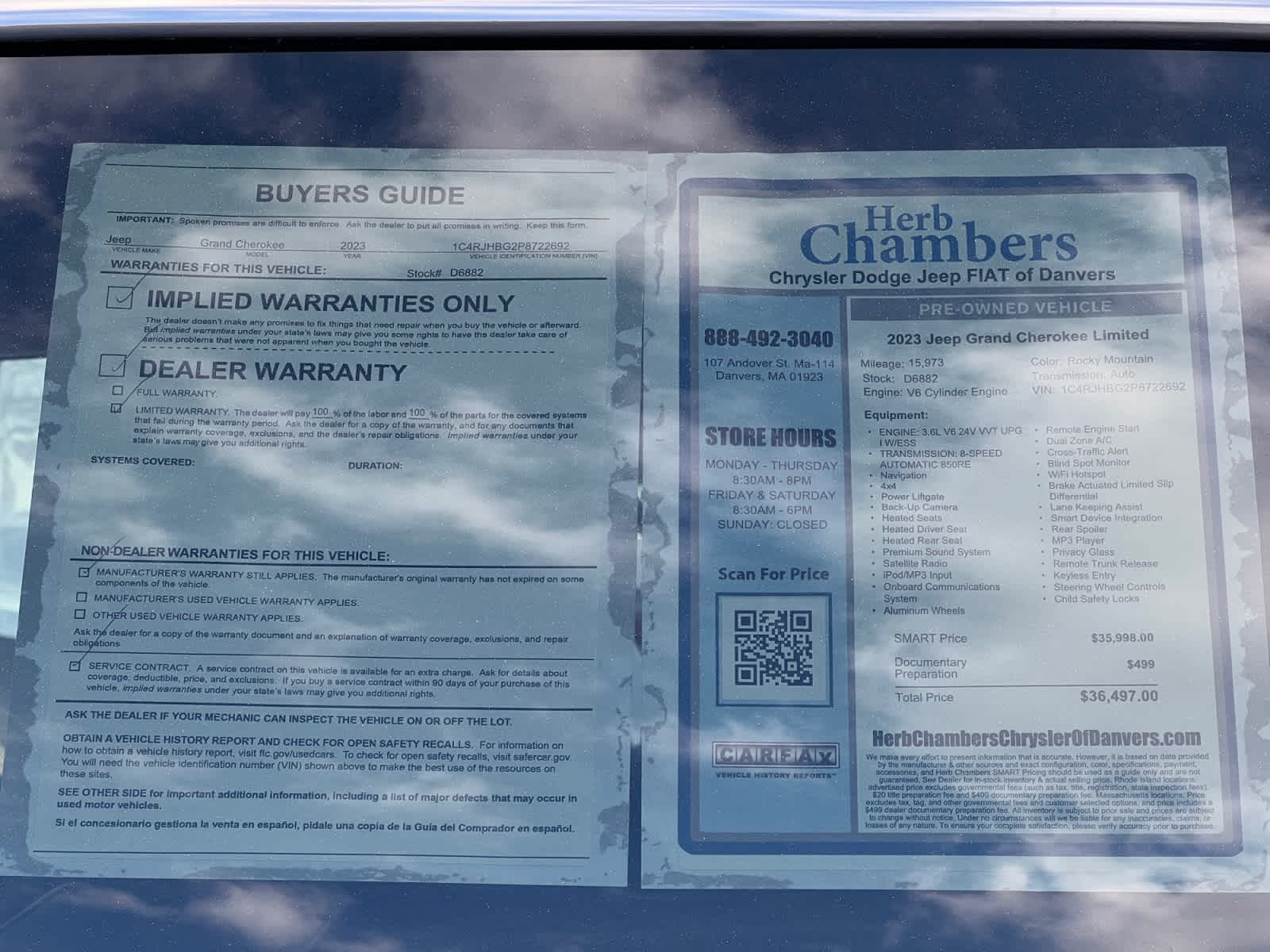 used 2023 Jeep Grand Cherokee car, priced at $36,397