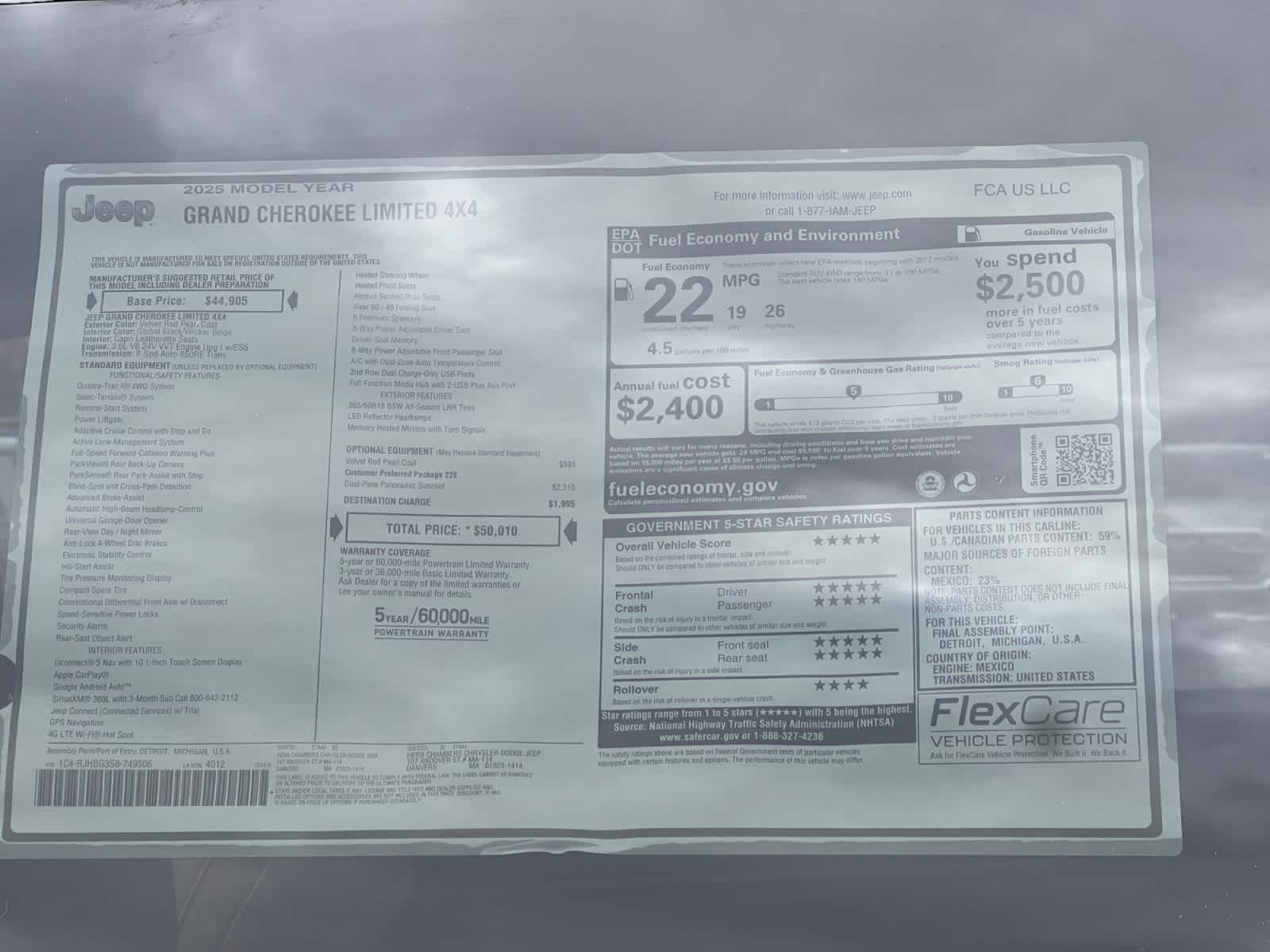 new 2025 Jeep Grand Cherokee car, priced at $47,410