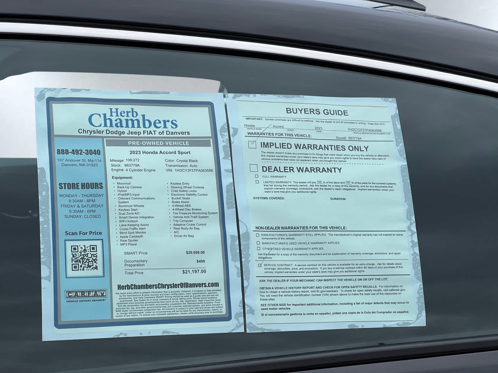 used 2023 Honda Accord Hybrid car, priced at $21,197