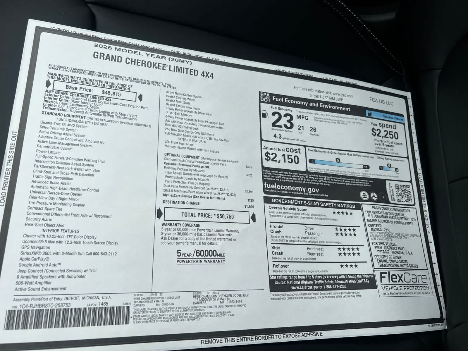 new 2026 Jeep Grand Cherokee car, priced at $49,750