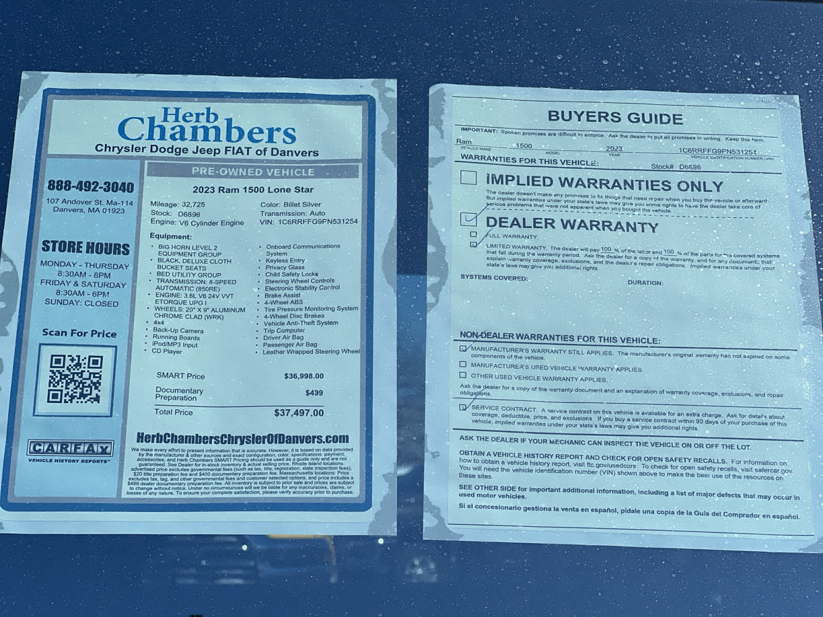 used 2023 Ram 1500 car, priced at $36,897