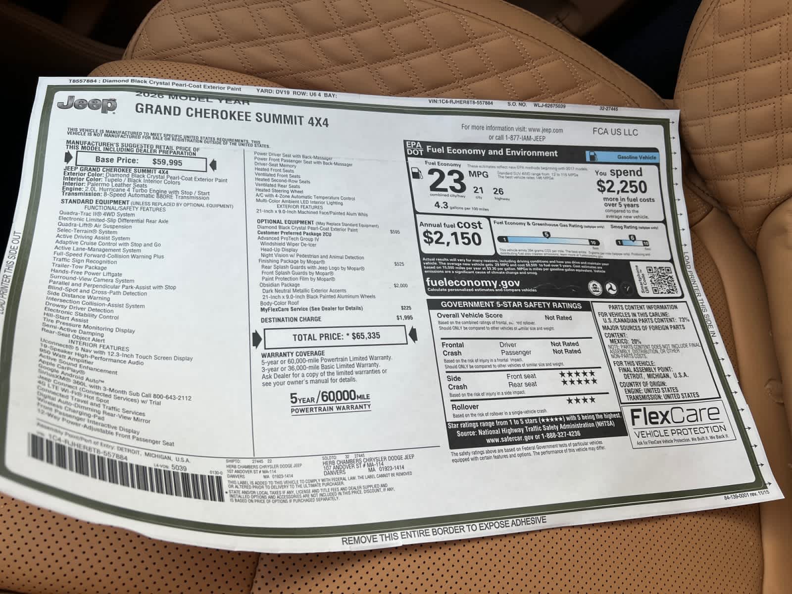 new 2026 Jeep Grand Cherokee car, priced at $65,335