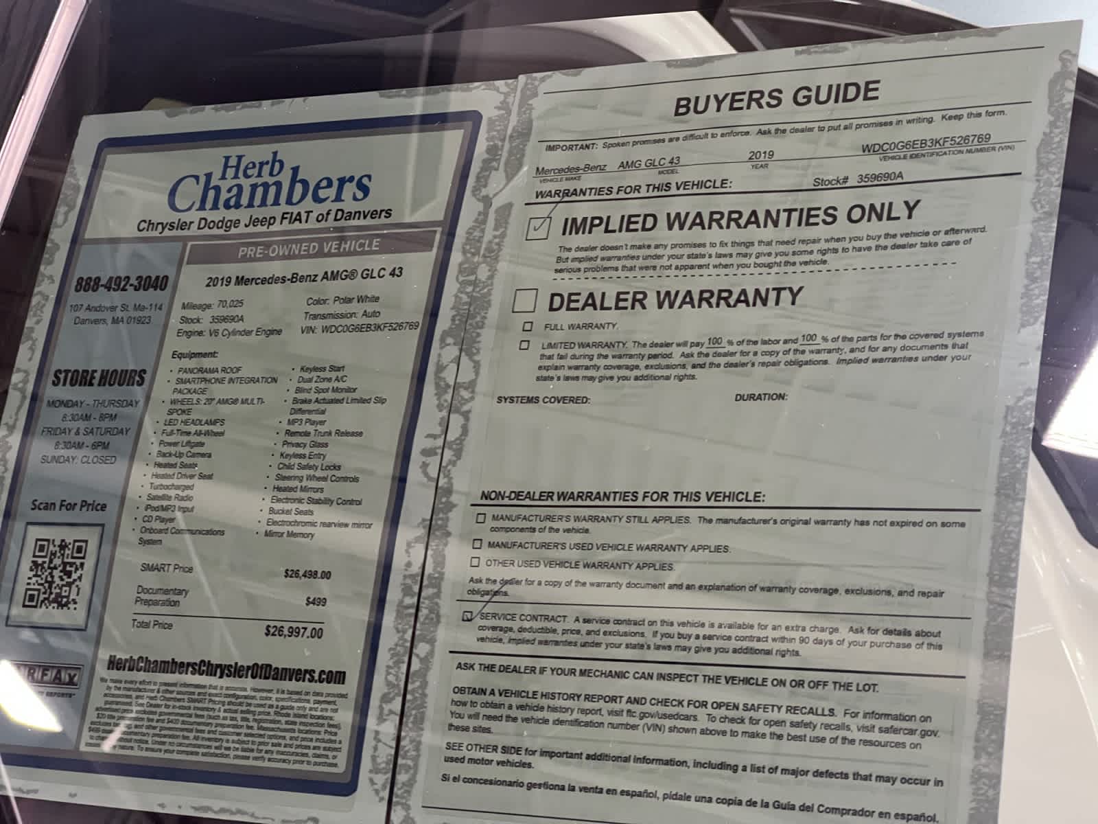 used 2019 Mercedes-Benz AMG GLC 43 car, priced at $26,997