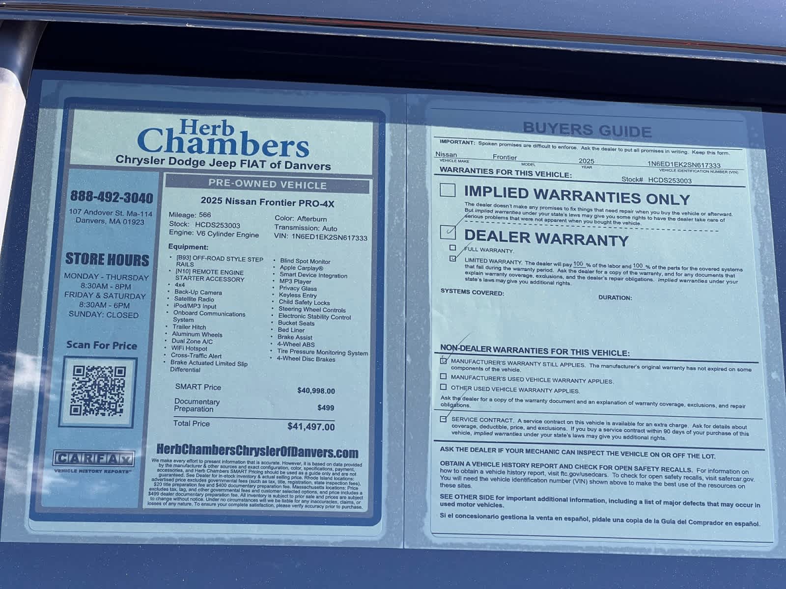 used 2025 Nissan Frontier car, priced at $40,997