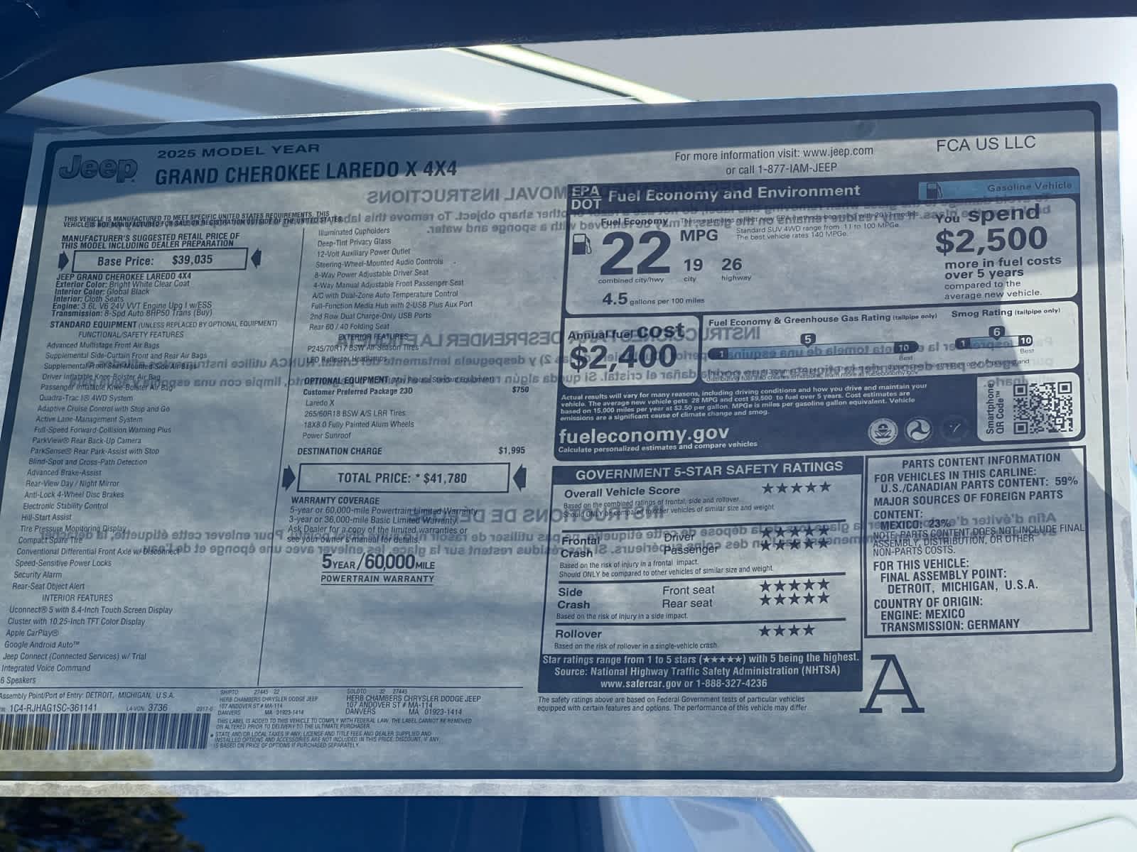 new 2025 Jeep Grand Cherokee car, priced at $38,180