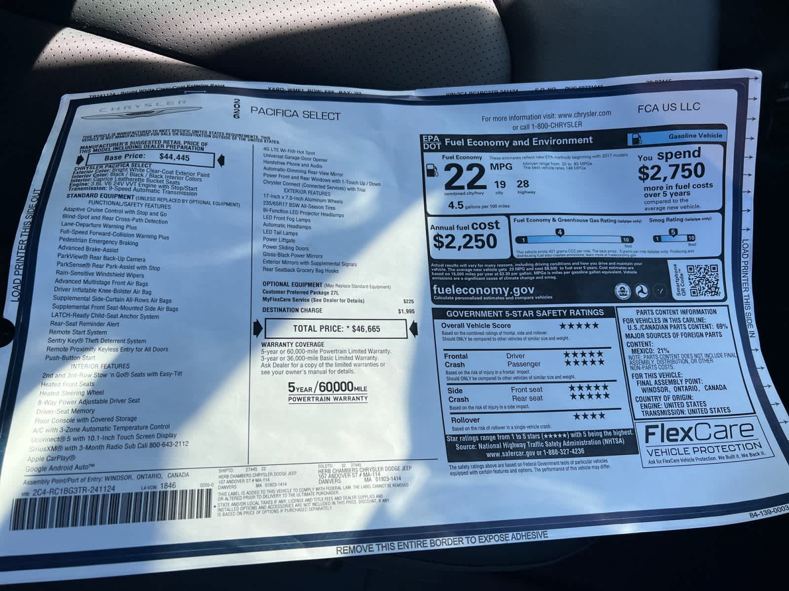 new 2026 Chrysler Pacifica car, priced at $46,665