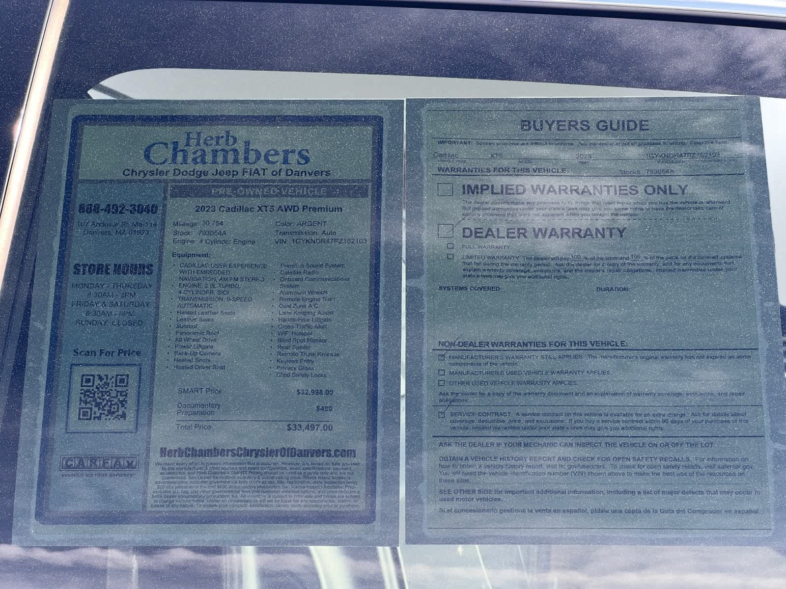 used 2023 Cadillac XT5 car, priced at $32,497