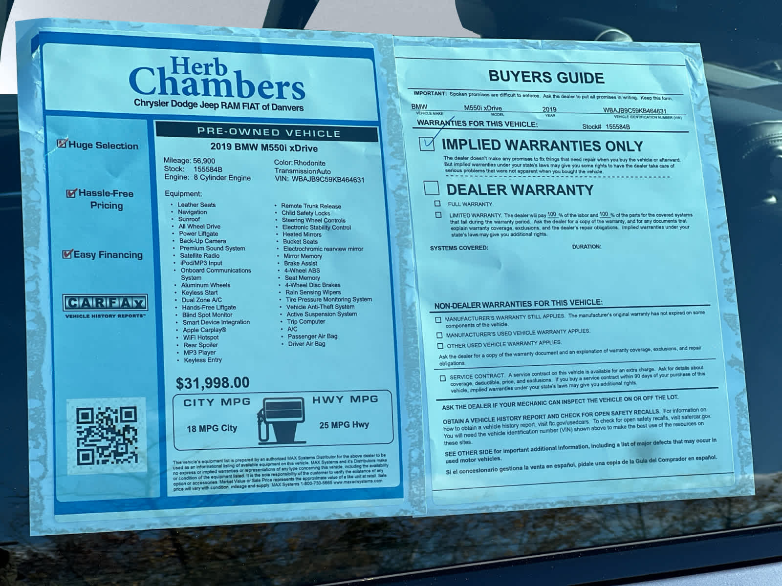 used 2019 BMW M550i car, priced at $31,497