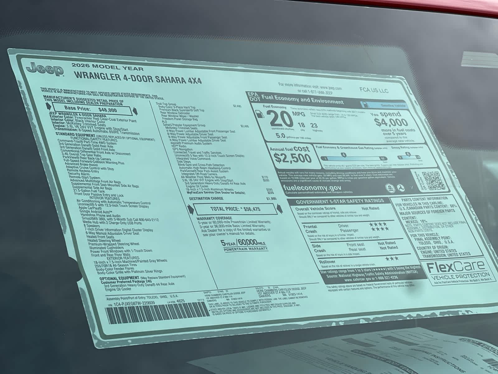 new 2026 Jeep Wrangler car, priced at $56,475