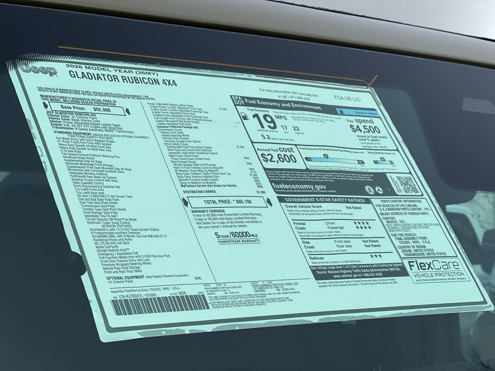 new 2026 Jeep Gladiator car, priced at $65,100