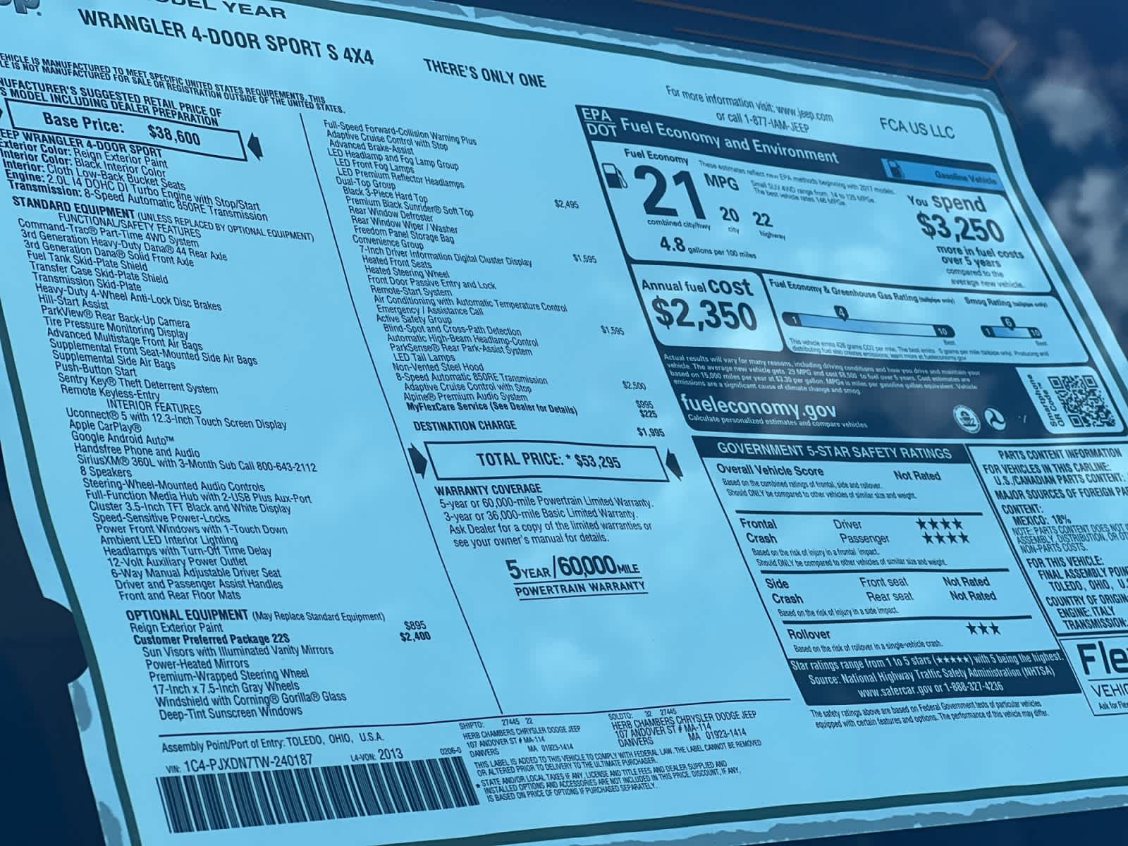 new 2026 Jeep Wrangler car, priced at $51,795