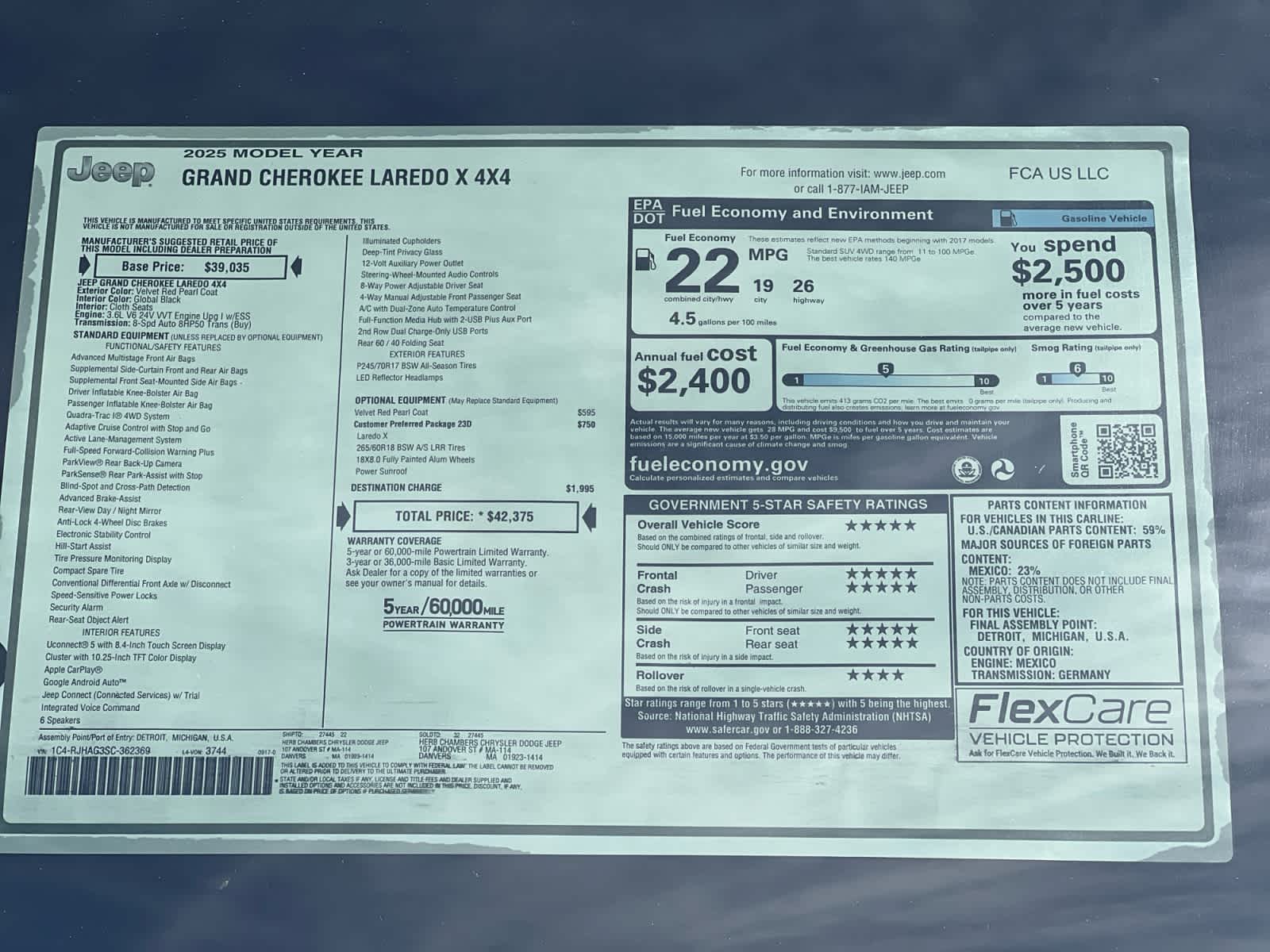 new 2025 Jeep Grand Cherokee car, priced at $38,775