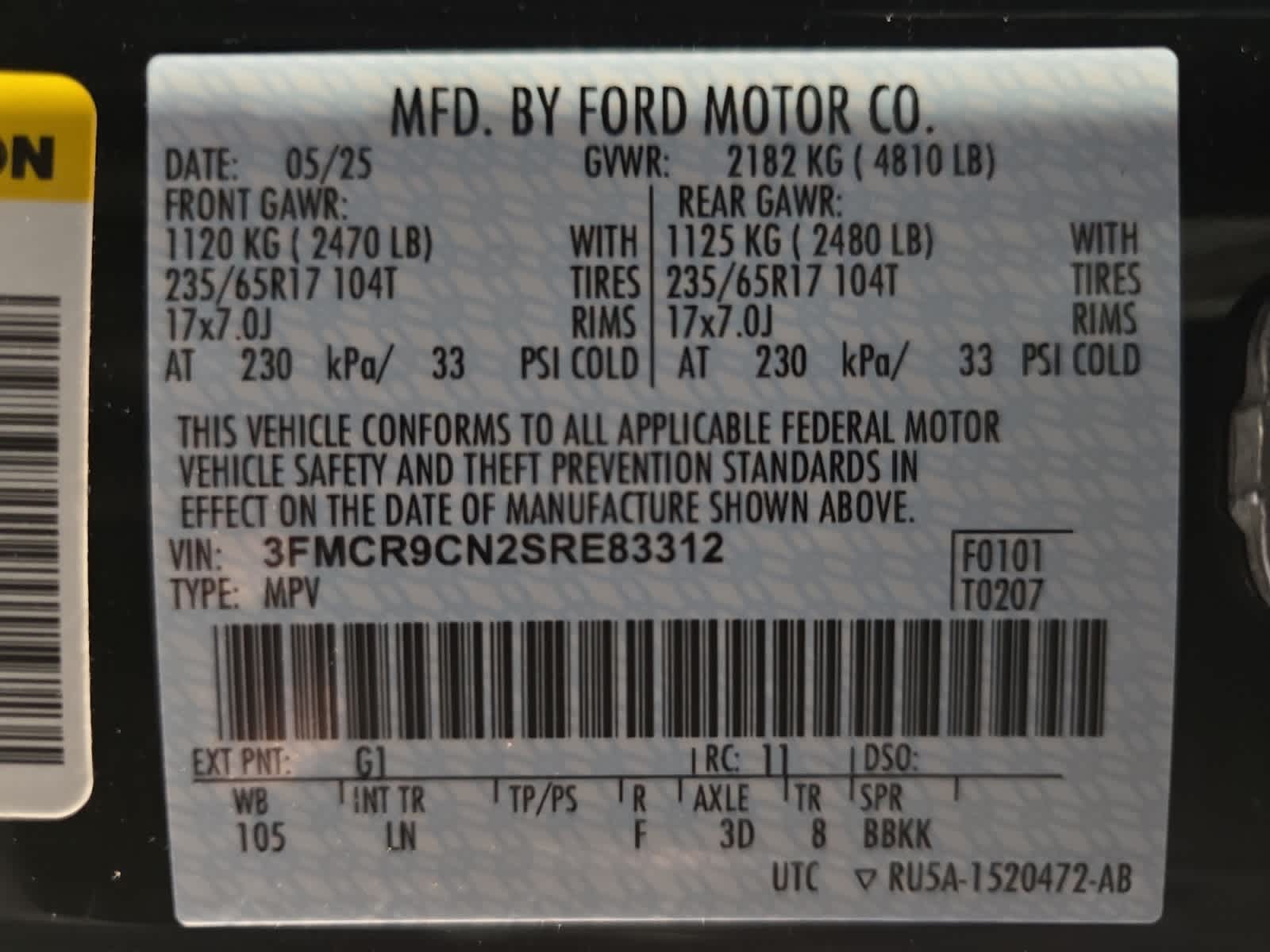 new 2025 Ford Bronco Sport car, priced at $41,795