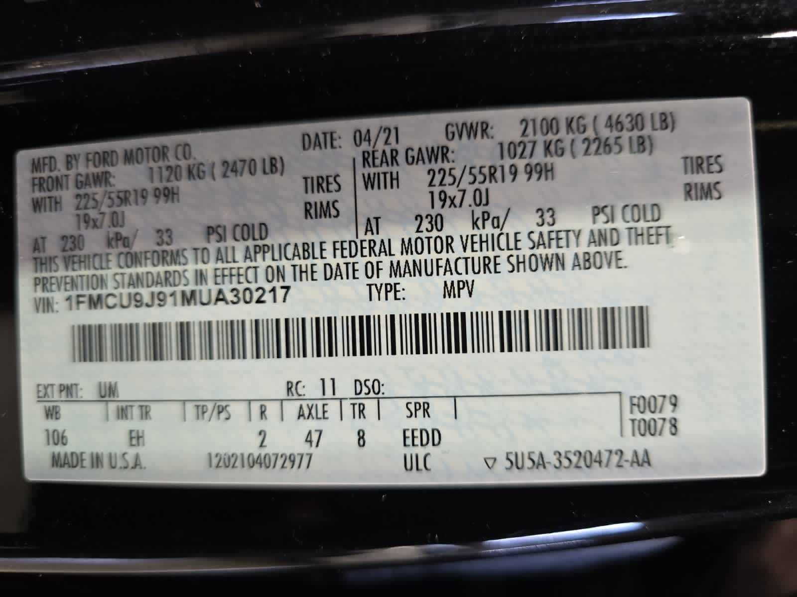 used 2021 Ford Escape car, priced at $21,481