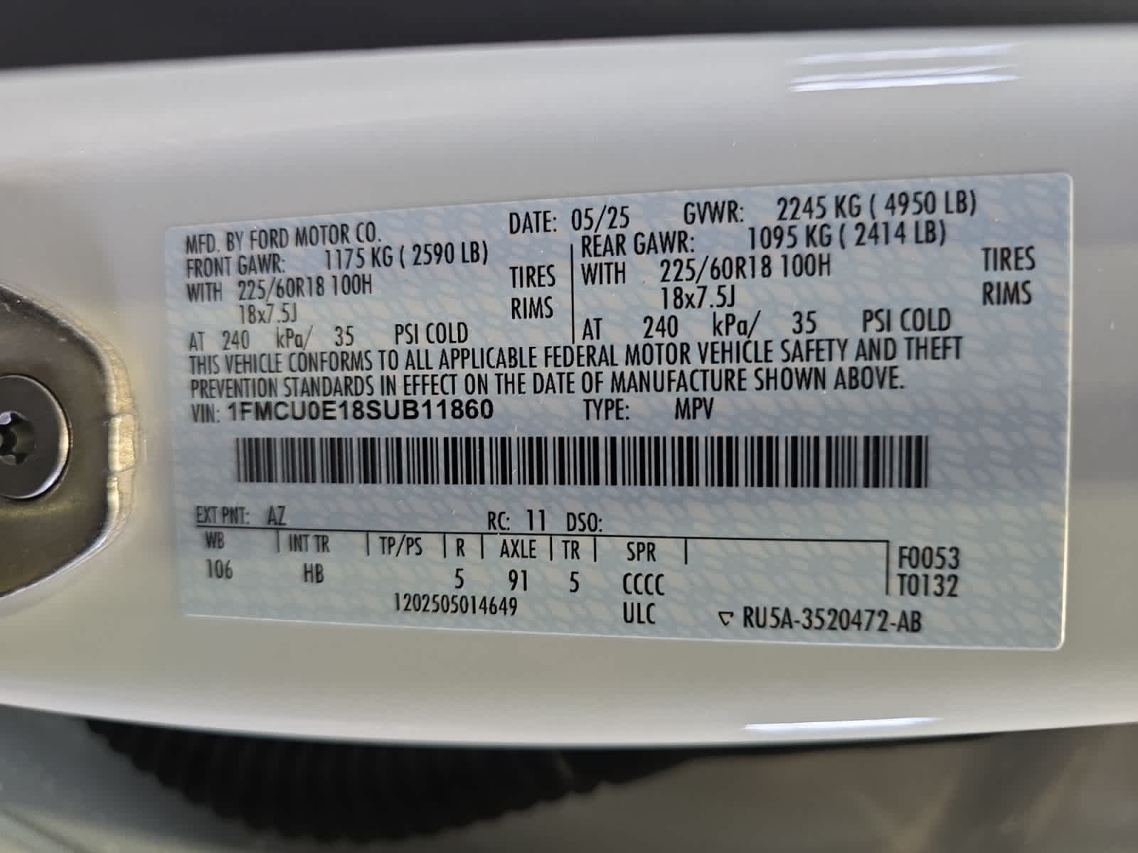 new 2025 Ford Escape car, priced at $39,895