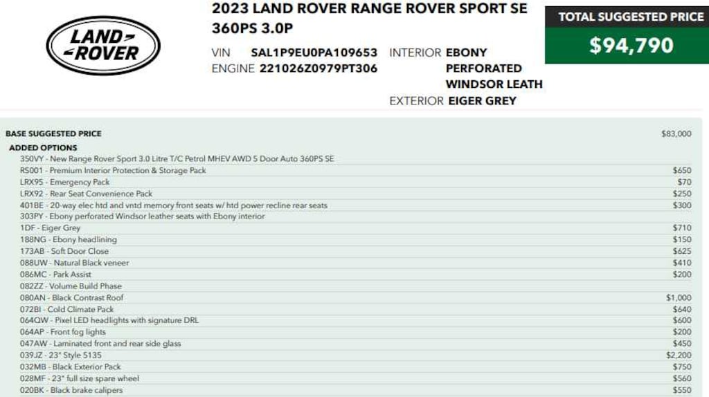 Used 2023 Land Rover Range Rover Sport SE