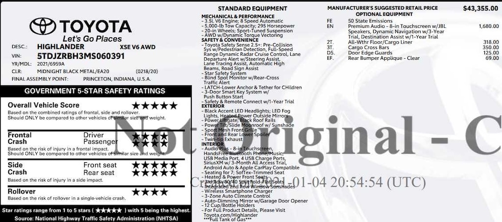 Used 2021 Toyota Highlander XSE