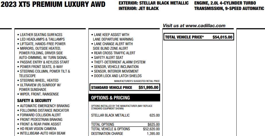 used 2023 Cadillac XT5 car, priced at $32,687